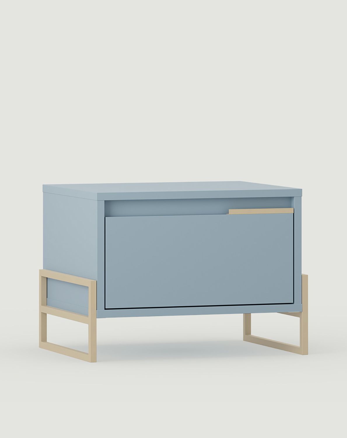INEA Nachttisch ISN1
Farbe: Taubenblau
Farbe der Beine und Griffe: Stahl Inea Cappuccino