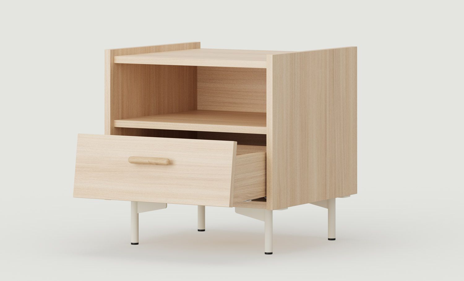 SKRA SKR21 Nachttisch
Farbe: Eiche Sand
Bein: Milky Way
Griff: Eiche Zigarre
                            