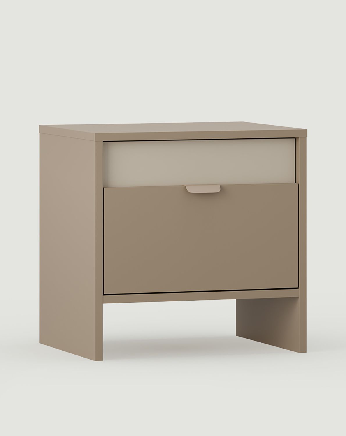 Nachttisch mit Schublade LAYERS LAY26
Farbe: Cappuccino
Zweite Schicht Frontfarbe: Champagnerbeige
Griff: LAYERS 110 Cappuccino