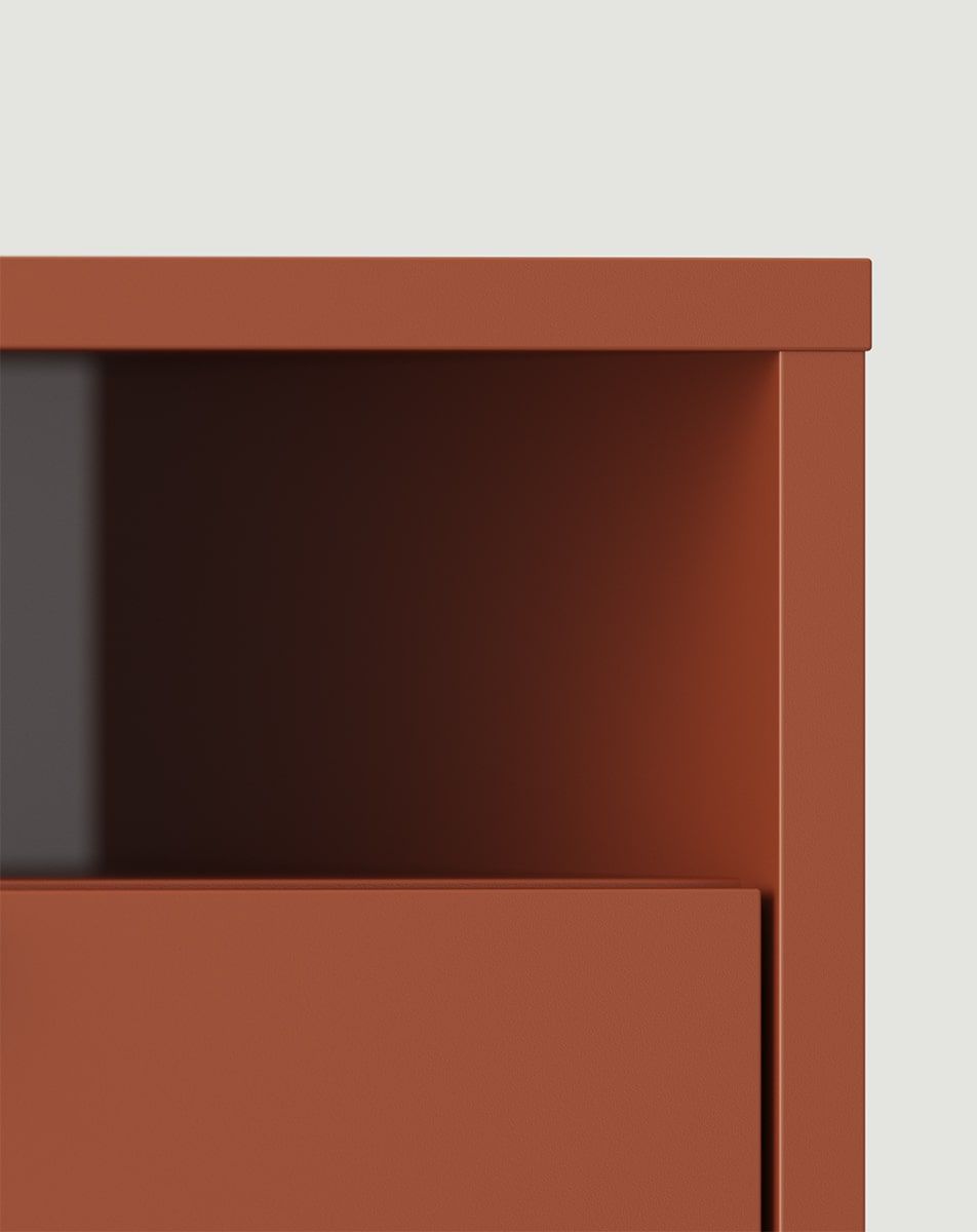 LAYERS LAY28 Nachttisch mit Nische und Schublade
Farbe: Feuriges Terrakotta