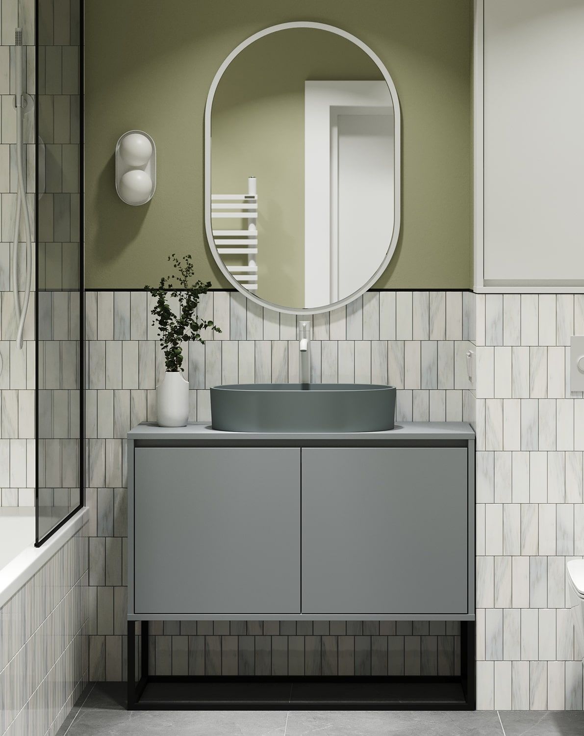 ODIS Schrank mit Waschbecken OMNIRES OU01
Farbe: Moon Dust
Farbe der Beine: ODIS Steel Black
Waschbecken: OVO M+ Mitternachtsblau OMNIRES
Wasserhahn: Tall Y Weiß Matt OMNIRES
Arbeitsplatte: Ohne Arbeitsplatte