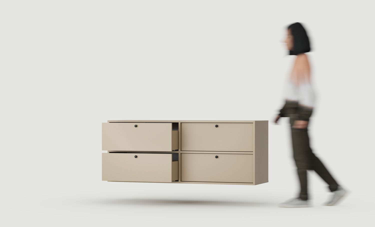 KABE Hängeschrank für zwei Waschbecken WK2U03B im JAPANDI-Stil
Farbe: Cappuccino
Griff: Kugelgriff Schwarz KD