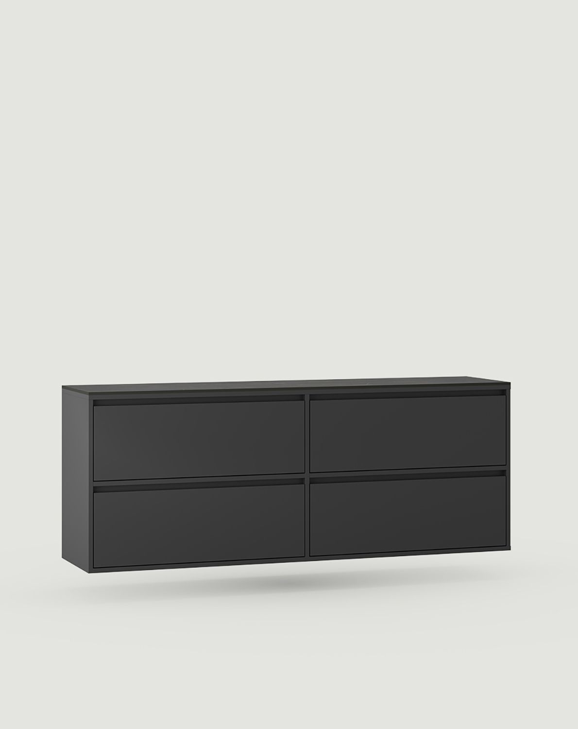 ODIS Hängeschrank für zwei Waschbecken WO2U03B
Farbe: Schwarzer Onyx
Tischplatte: Schwarzer gesinterter Marmor