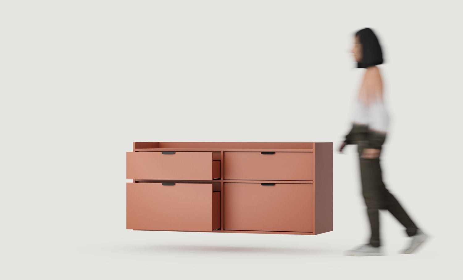 SIGI Doppel-Waschtisch-Wandschrank WS2U03B
Farbe: Fiery Terracotta
Griff: LAYERS 110 Schwarz