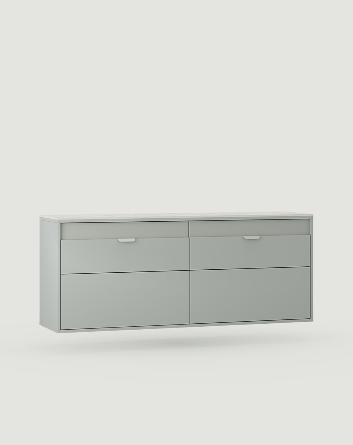 LAYERS LAY73 Doppelwaschtisch-Wandschrank mit Schubladen
Farbe: Milk Pistachio
Farbe der Front: Milk Pistachio
Griff: Griff LAYERS 110 Milchpistazie
Tischplatte: Gold gesinterter Marmor
                            