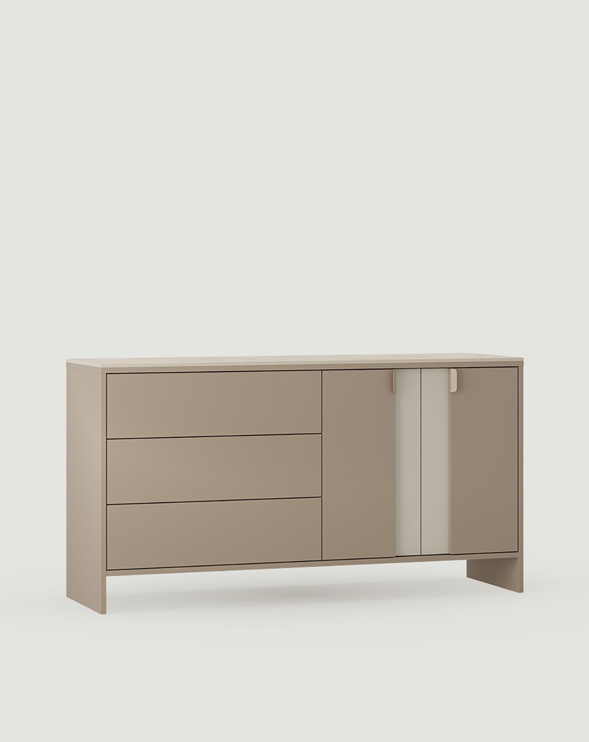 Schrank für zwei Waschbecken LAYERS LAY75
Farbe: Cappuccino
Farbe der zweiten Schicht der Frontplatte: Milky Way
Griff: LAYERS 110 Cappuccino
Tischplatte: Diamant-Sahne-Sinter