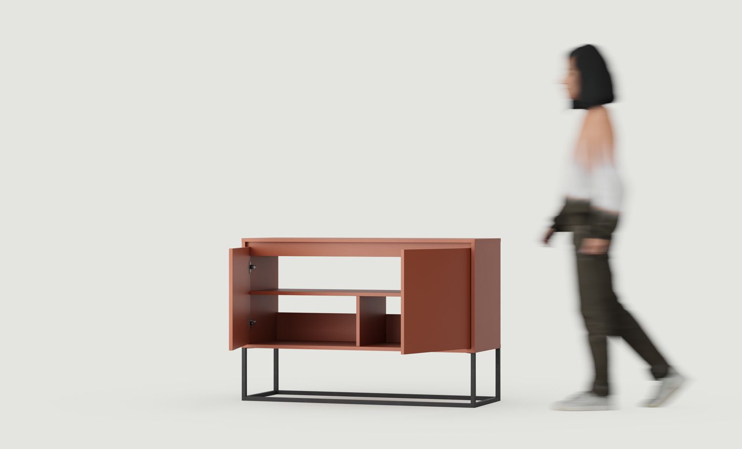 Waschtischunterschrank ODIS OU01B
Farbe: Feuriges Terrakotta
Farbe der Beine: Stahl ODIS Schwarz
Tischplatte: Ohne Tischplatte