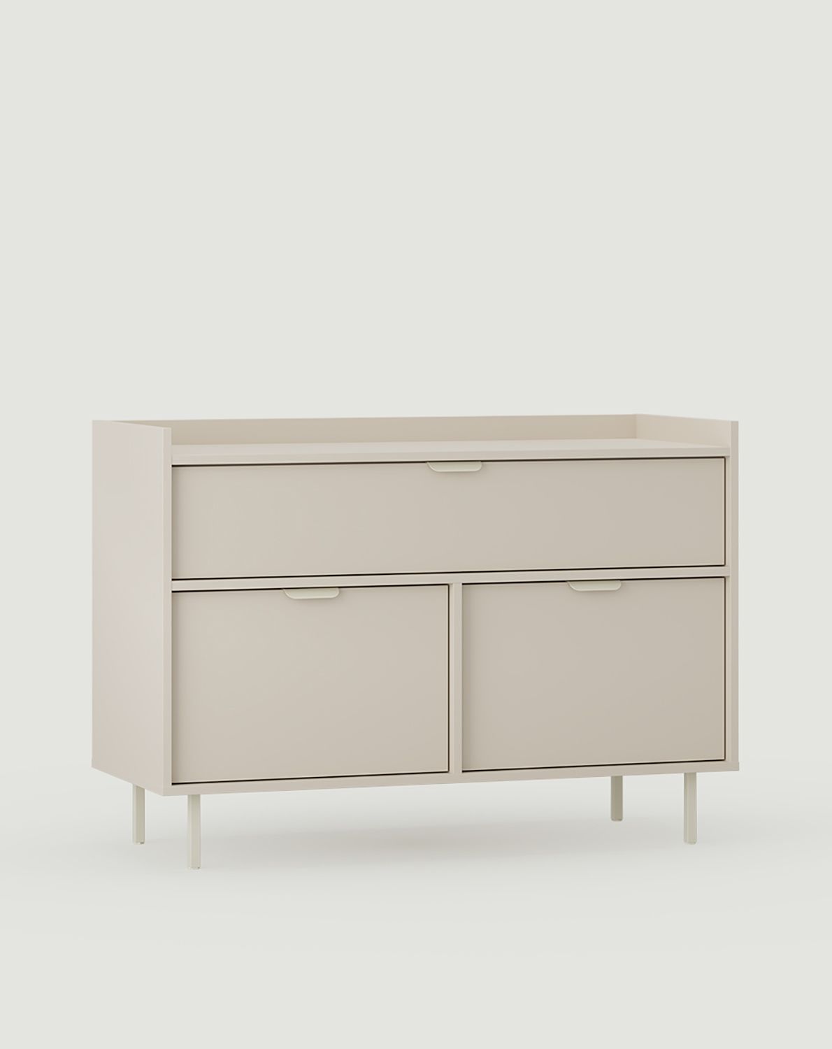 Waschtischunterschrank SIGI SU01B
Farbe: Wrapping Cashmere
Bein: Milky Way
Griff: LAYERS 110 Milky Way