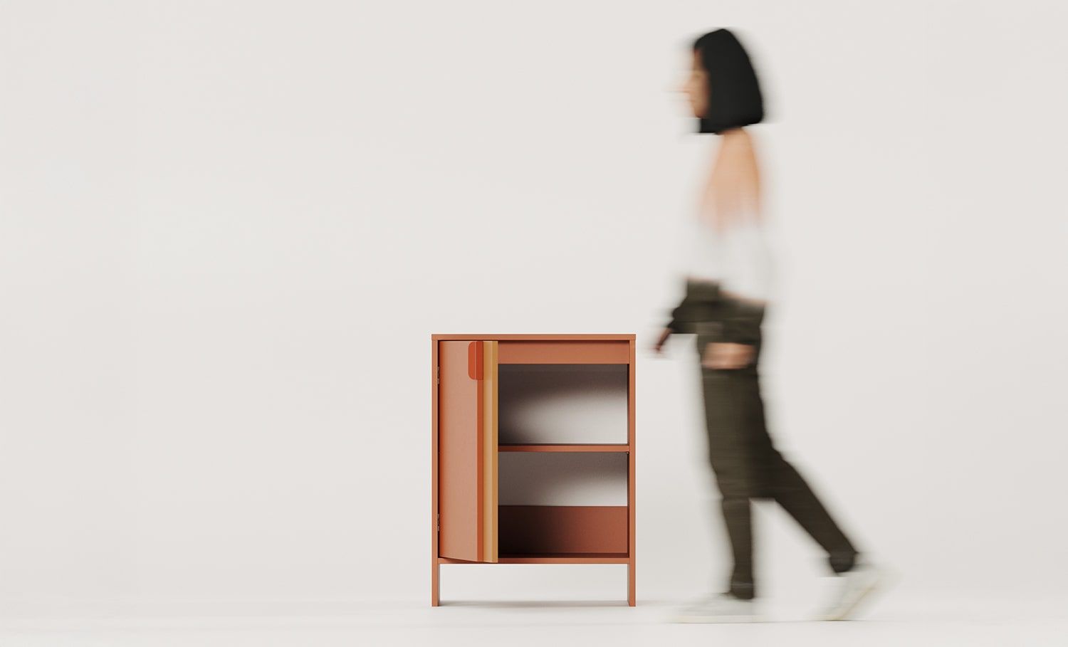 LAYERS LAY64 stehender Waschtischschrank
Farbe: Fiery Terracotta
Zweite Schicht Frontfarbe: Sahara Deep
Griff: LAYERS 110 Feuer Terracotta
