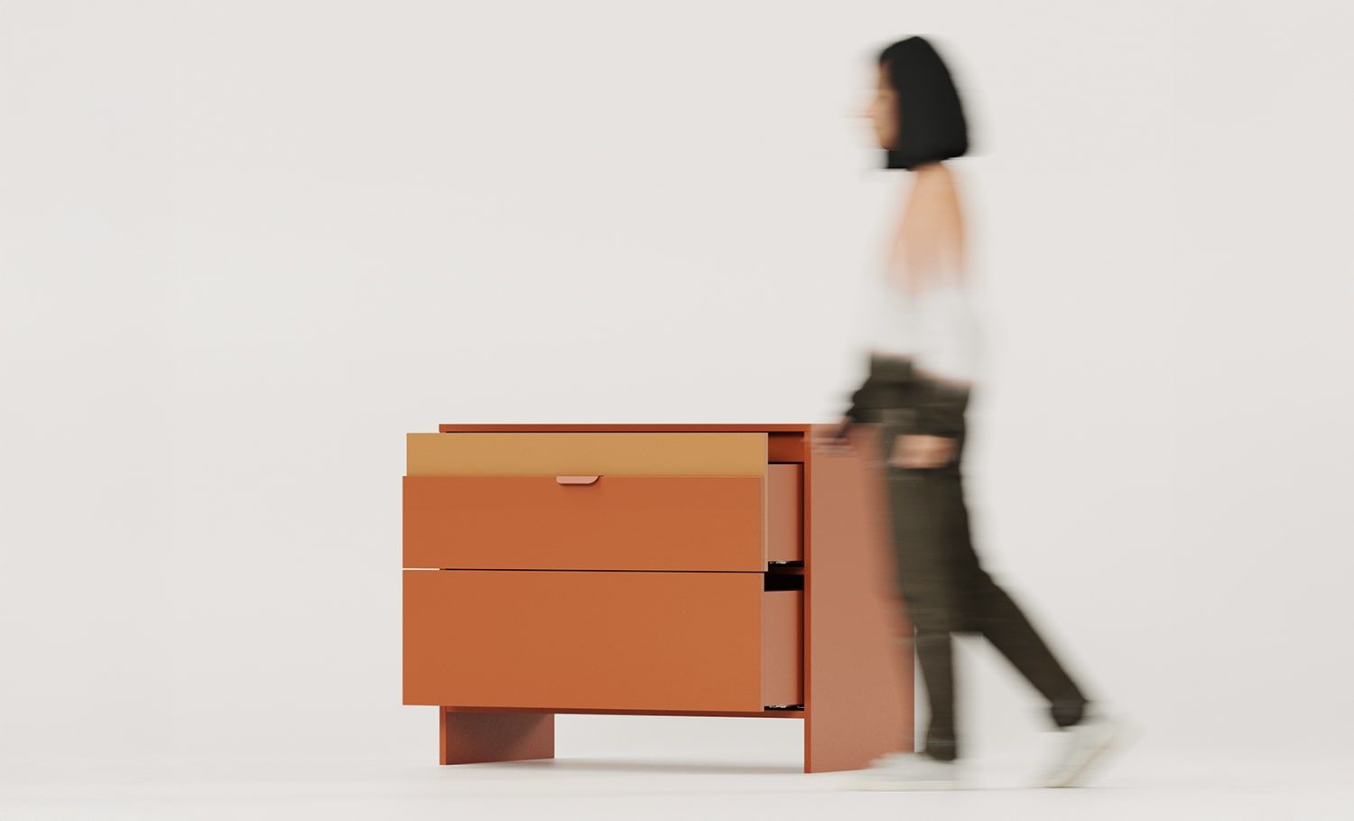 Waschtischschrank mit Schubladen LAYERS LAY65
Farbe: Fiery Terracotta
Zweite Schicht Frontfarbe: Sahara Deep
Griff: Griff LAYERS 110 Feuer-Terracotta