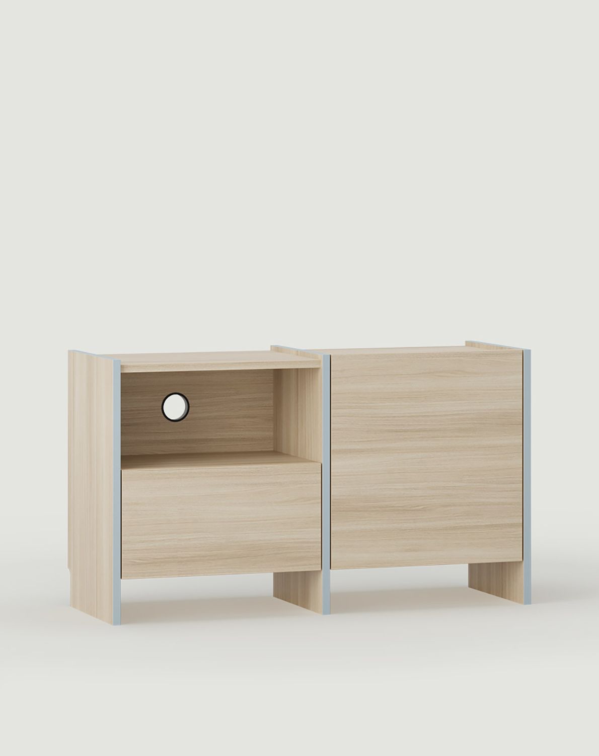 RTV-Schrank ASKA ASK11
Farbe: Eiche Sand
Furnier: Taubenblau