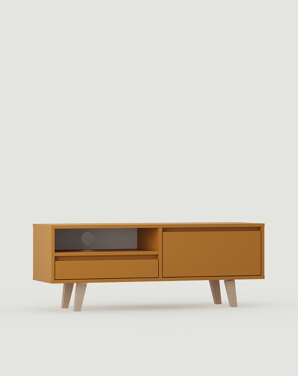 FENRIS RTV-Schrank FTV1
Farbe: Senf Vintage
Beine: Trapez Buche Beige
                            