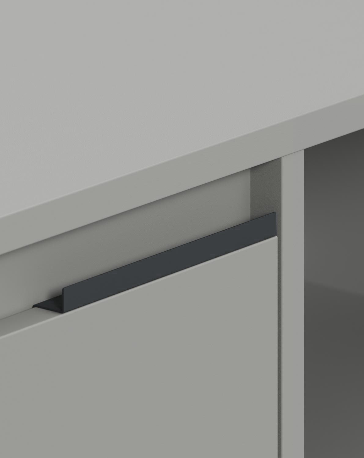 INEA RTV-Schrank ITV3
Farbe: Moon Dust
Farbe der Beine und Griffe: Stahl Inea Schwarz