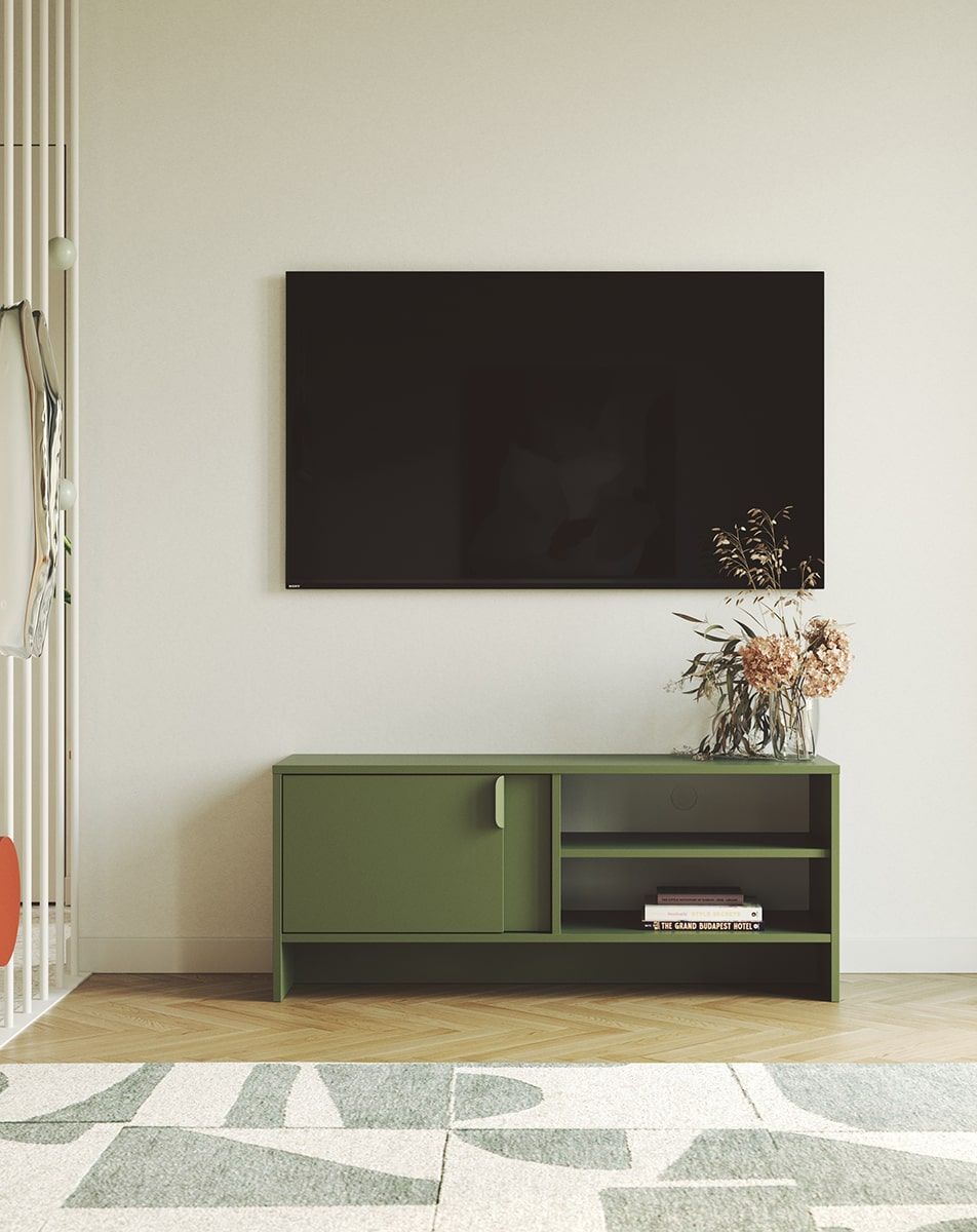 LAYERS RTV-Schrank LAY01
Farbe: Zypressengrün
Farbe der Front der zweiten Schicht: Zypressengrün
Griff: Griff LAYERS 110 Zypressengrün