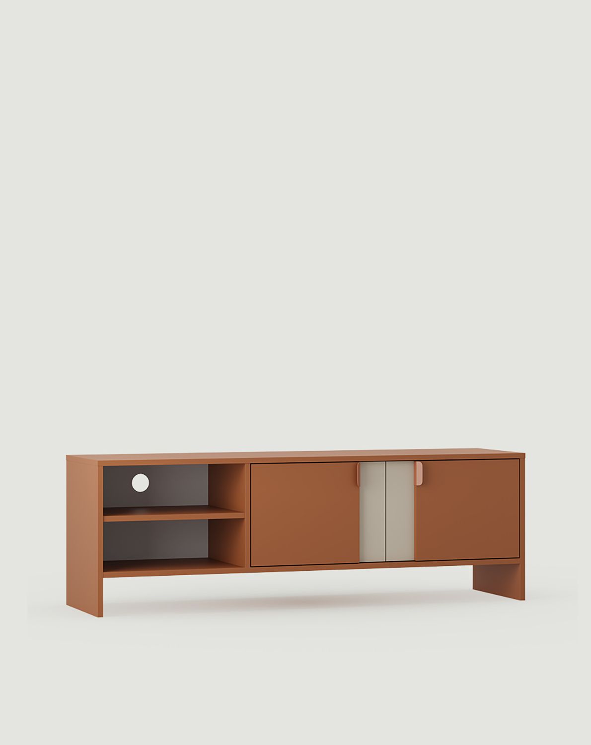 LAYERS RTV-Schrank LAY02
Farbe: Sahara Deep
Zweite Schicht Frontfarbe: Champagne Beige
Griff: LAYERS 110 Griff Sahara Deep