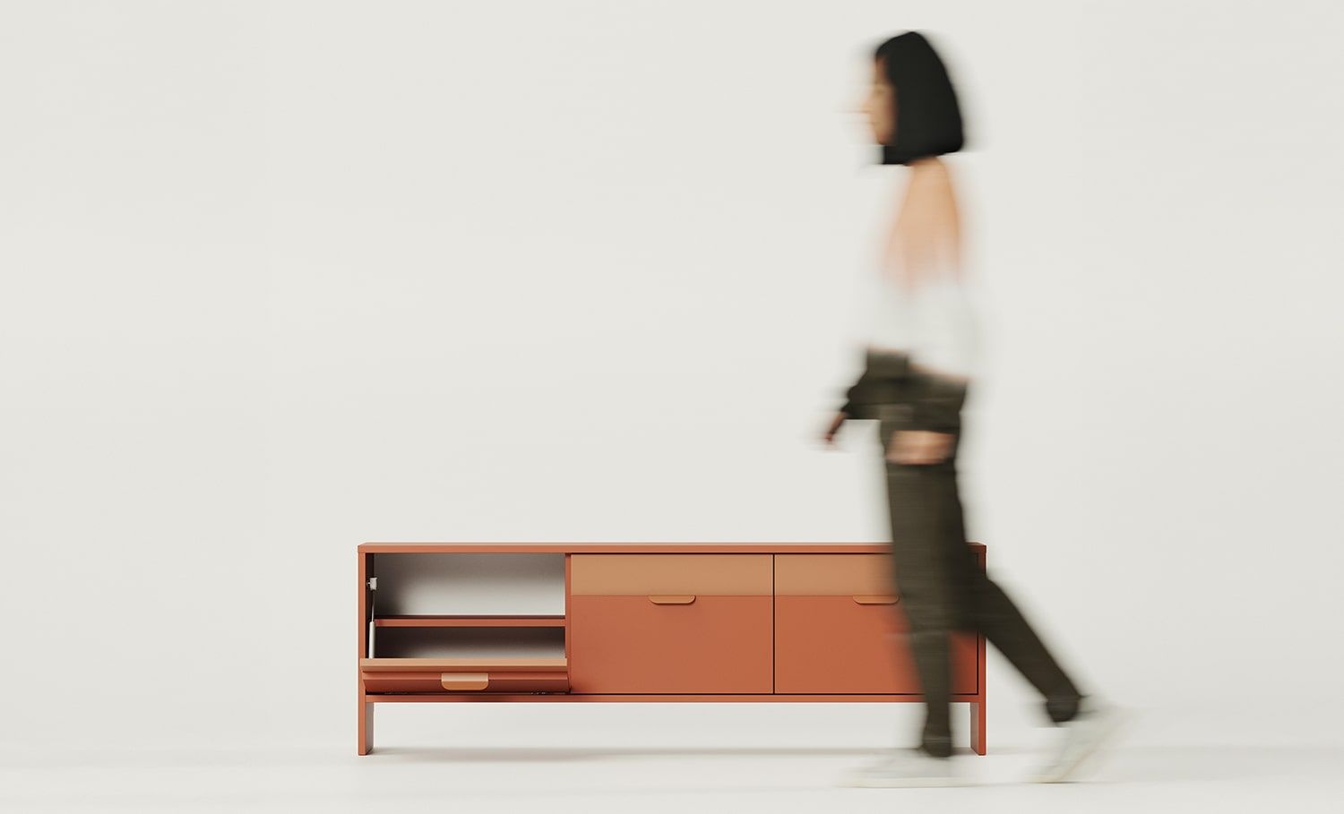 LAYERS RTV-Schrank LAY05
Farbe: Fiery Terracotta
Zweite Schicht Frontfarbe: Sahara Deep
Griff: Griff LAYERS 110 Feuer-Terracotta