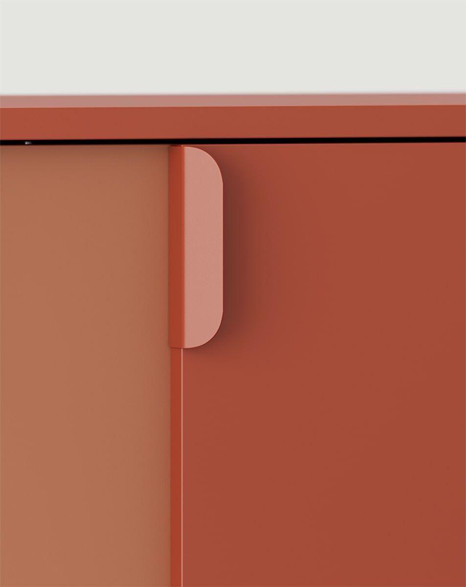 LAYERS Vinyl-RTV-Schrank LAY08
Farbe: Feuriges Terrakotta
Zweite Schicht Frontfarbe: Sahara Deep
Griff: LAYERS 110 Feuer-Terracotta-Griff