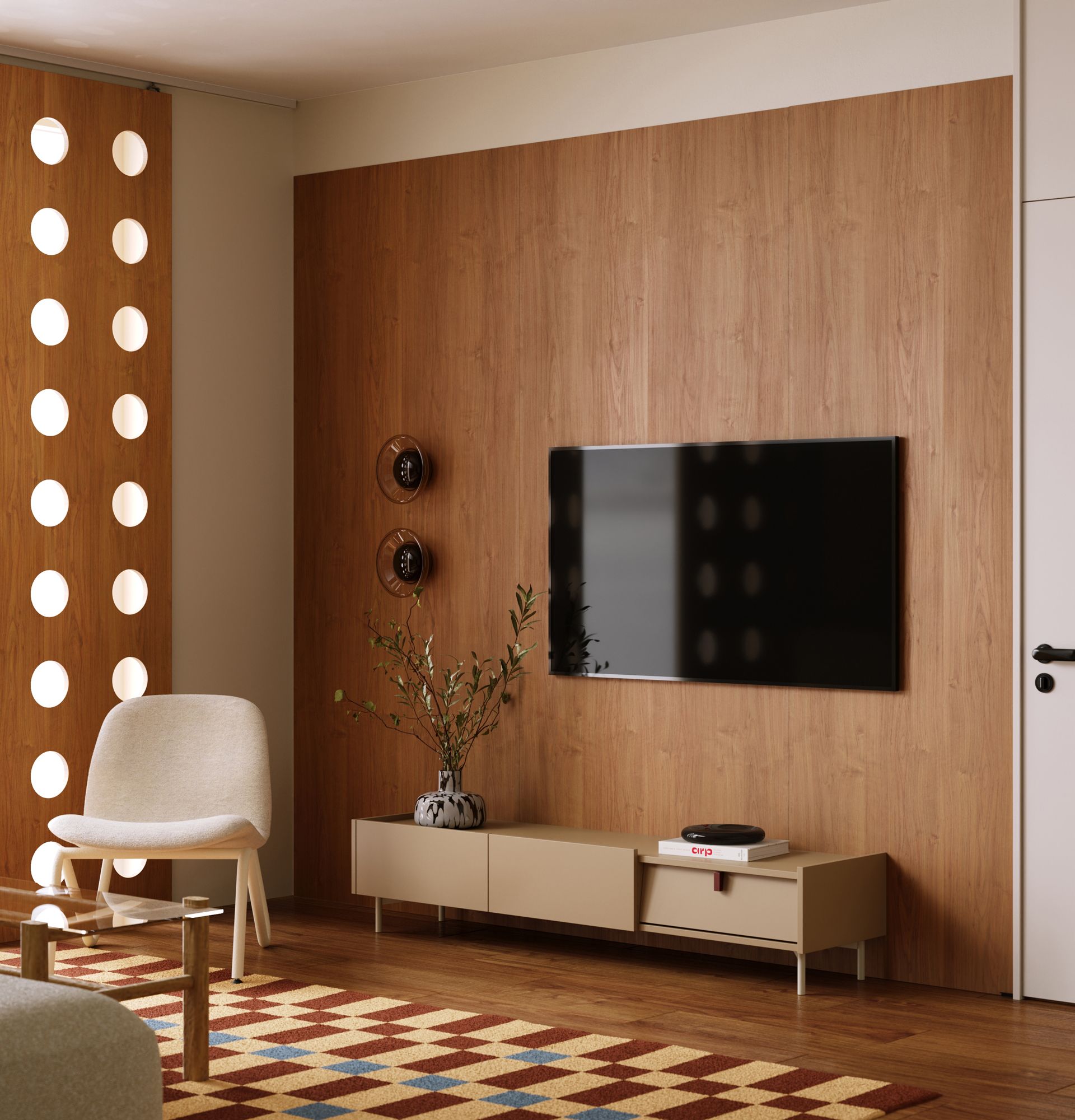 RTV SKRA SKR19 Schrank
Farbe: Cappuccino
Griff: Burgundischer Keil
Beine: SKRA Milky Way
                            
                            