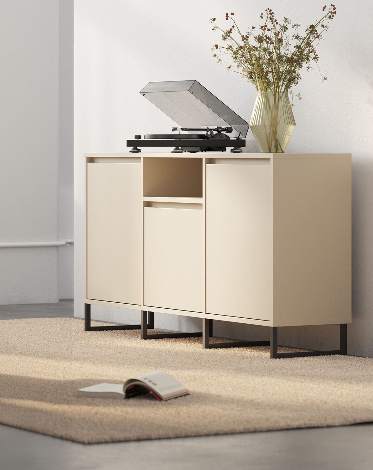 RTV-Schrank ODIS BTV3K
Farbe: Champagner Beige
Farbe des Fußes: Bein Schwarz
                            