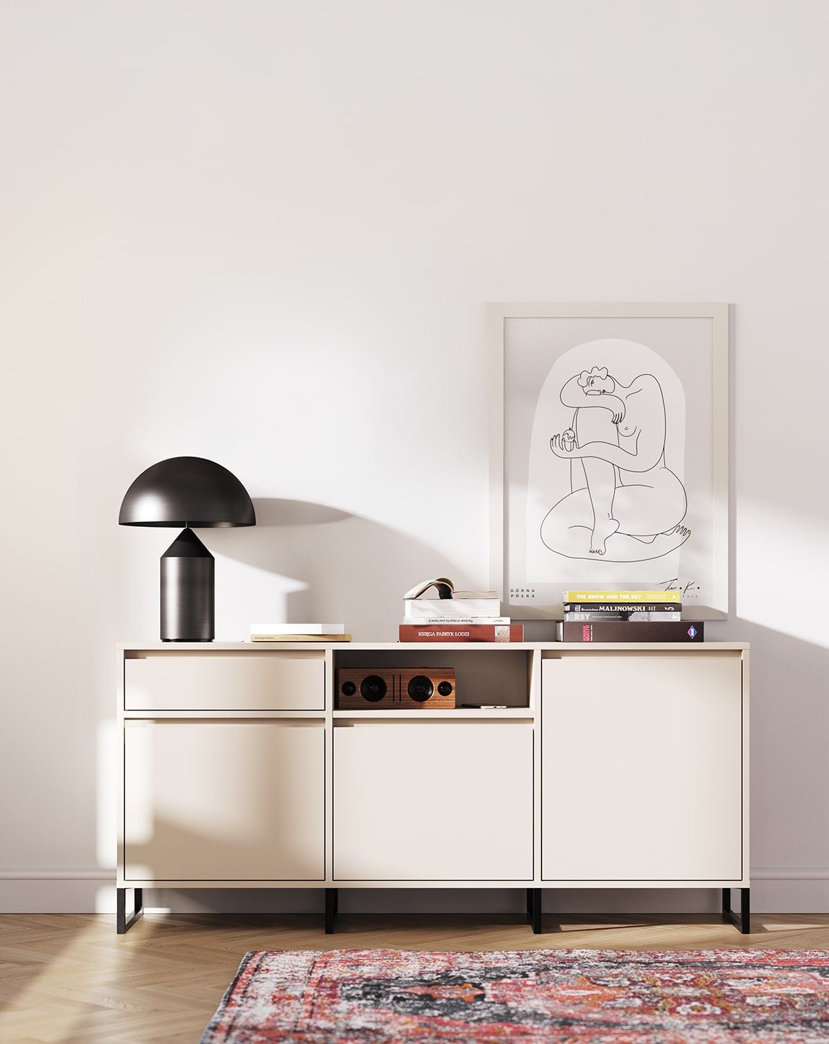ODIS BTV3S RTV-Schrank
Farbe: Woolly Cashmere
Beinfarbe: Schwarz
                            