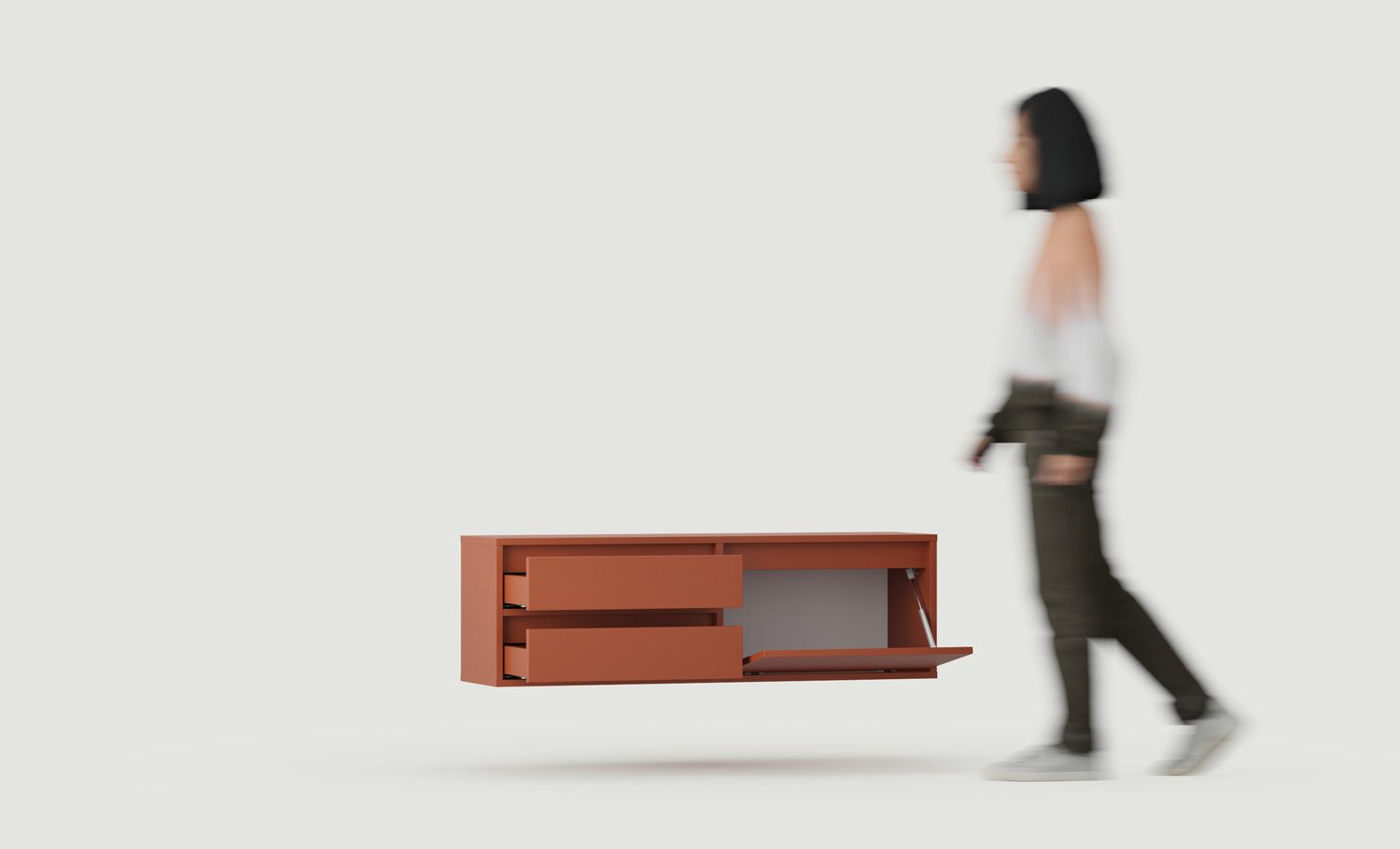 UBBE WTV1S Wandschrank für RTV
Farbe: Feuriges Terrakotta