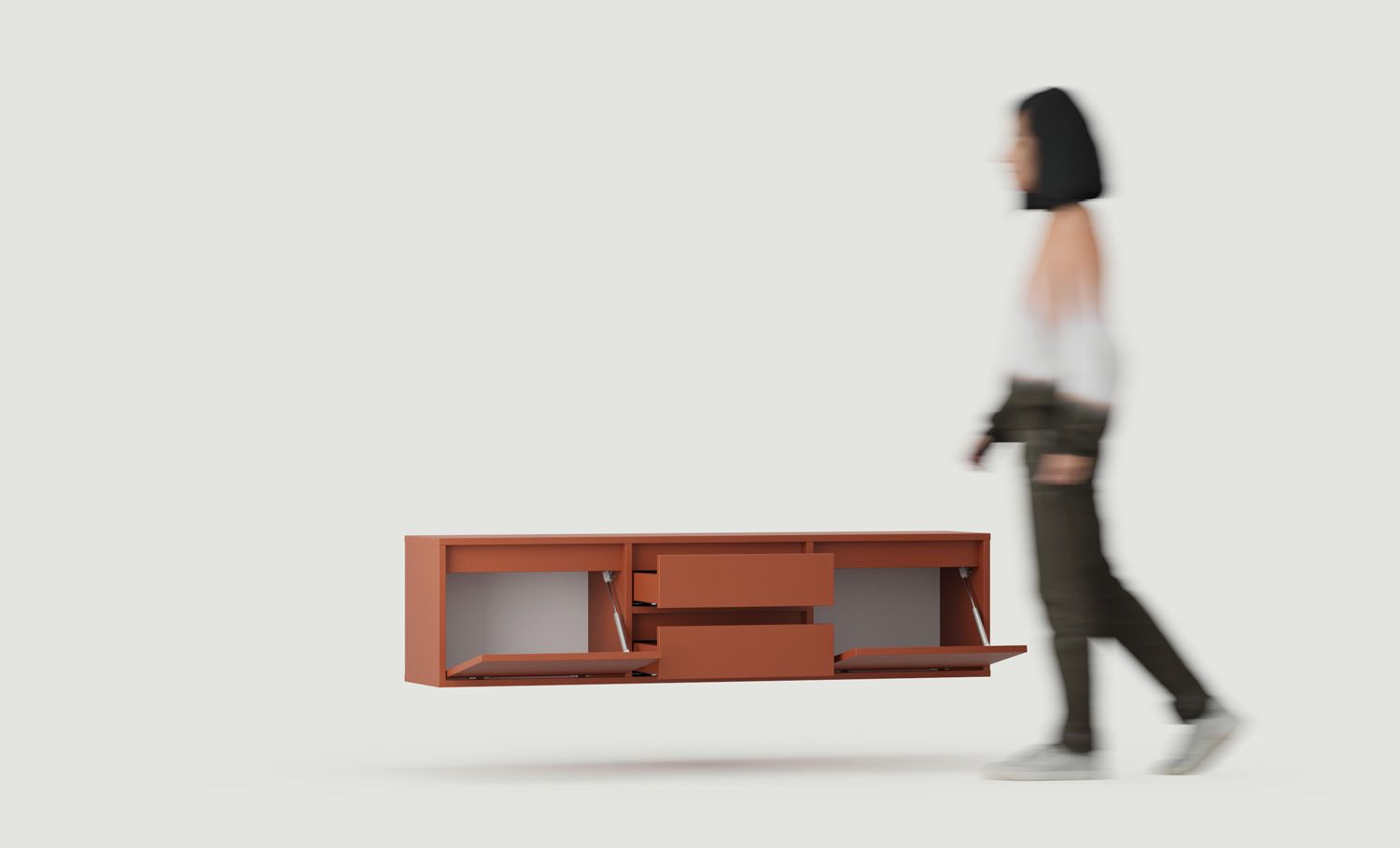 UBBE WTV4S Wandschrank für RTV
Farbe: Feuriges Terrakotta
