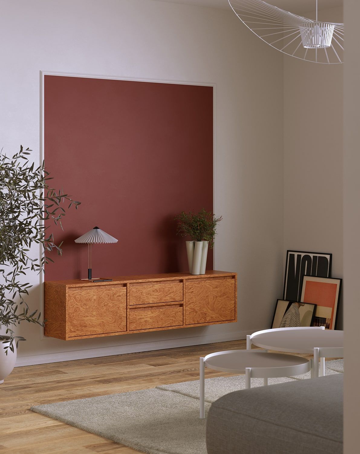 UBBE WTV4S RTV-Wandschrank
Farbe: Nussbaum Walnuss Schachbrettfurnier Alpi