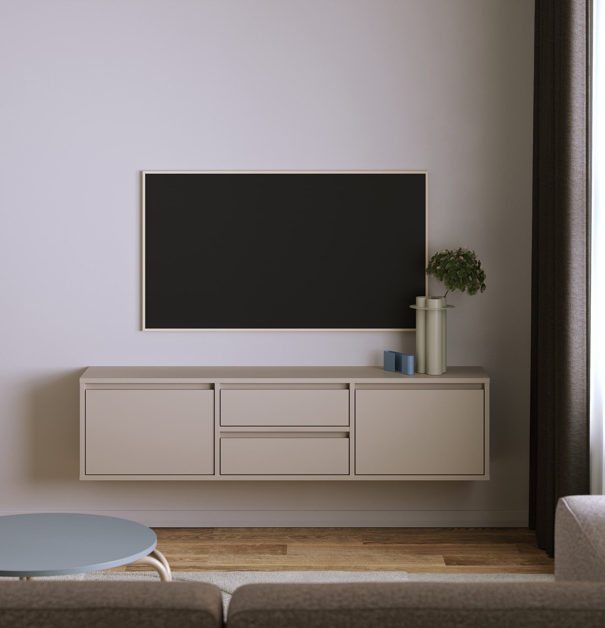 UBBE WTV4S RTV-Wandschrank
Farbe: Champagner-Beige