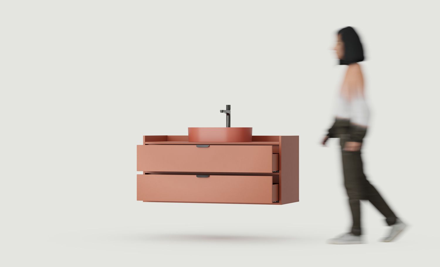 SIGI Schrank mit Waschbecken OMNIRES wandhängend WSU02
Farbe: Feuriges Terrakotta
Griff: LAYERS 110 Schwarz
Waschtisch: OVO M+ Terracotta OMNIRES
Wasserhahn: Tall Y Schwarz OMNIRES
