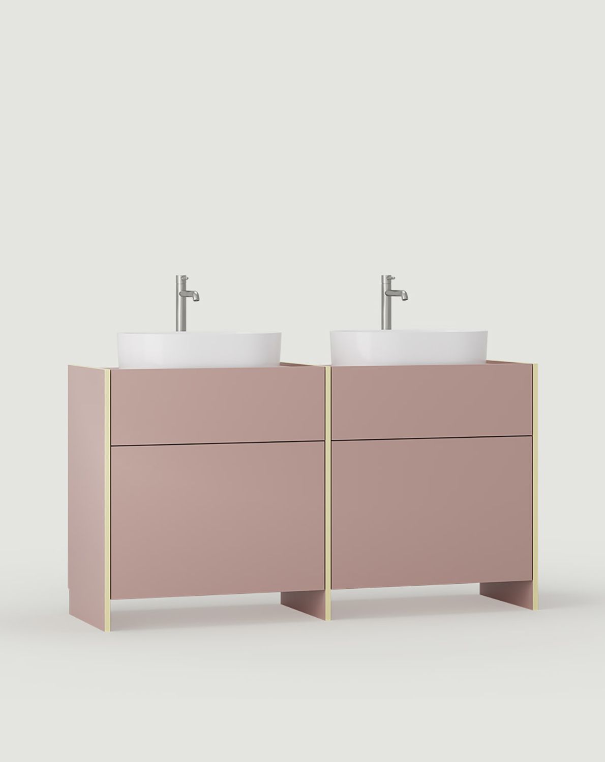 Schrank mit zwei Waschbecken OMNIRES ASKA ASK30
Farbe: Puderrosa
Furnier: Zitronenrosa