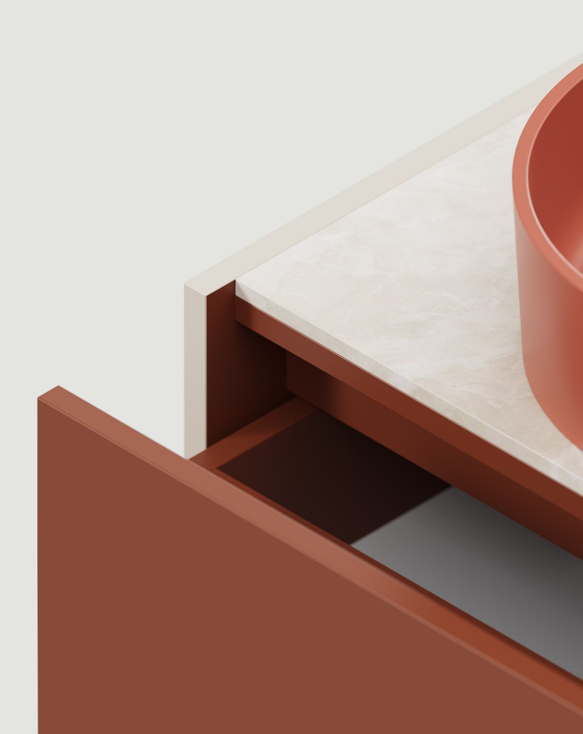Unterschrank mit Waschbecken OMNIRES ASKA ASK28
Farbe: Feuriges Terrakotta
Furnier: Champagner Beige