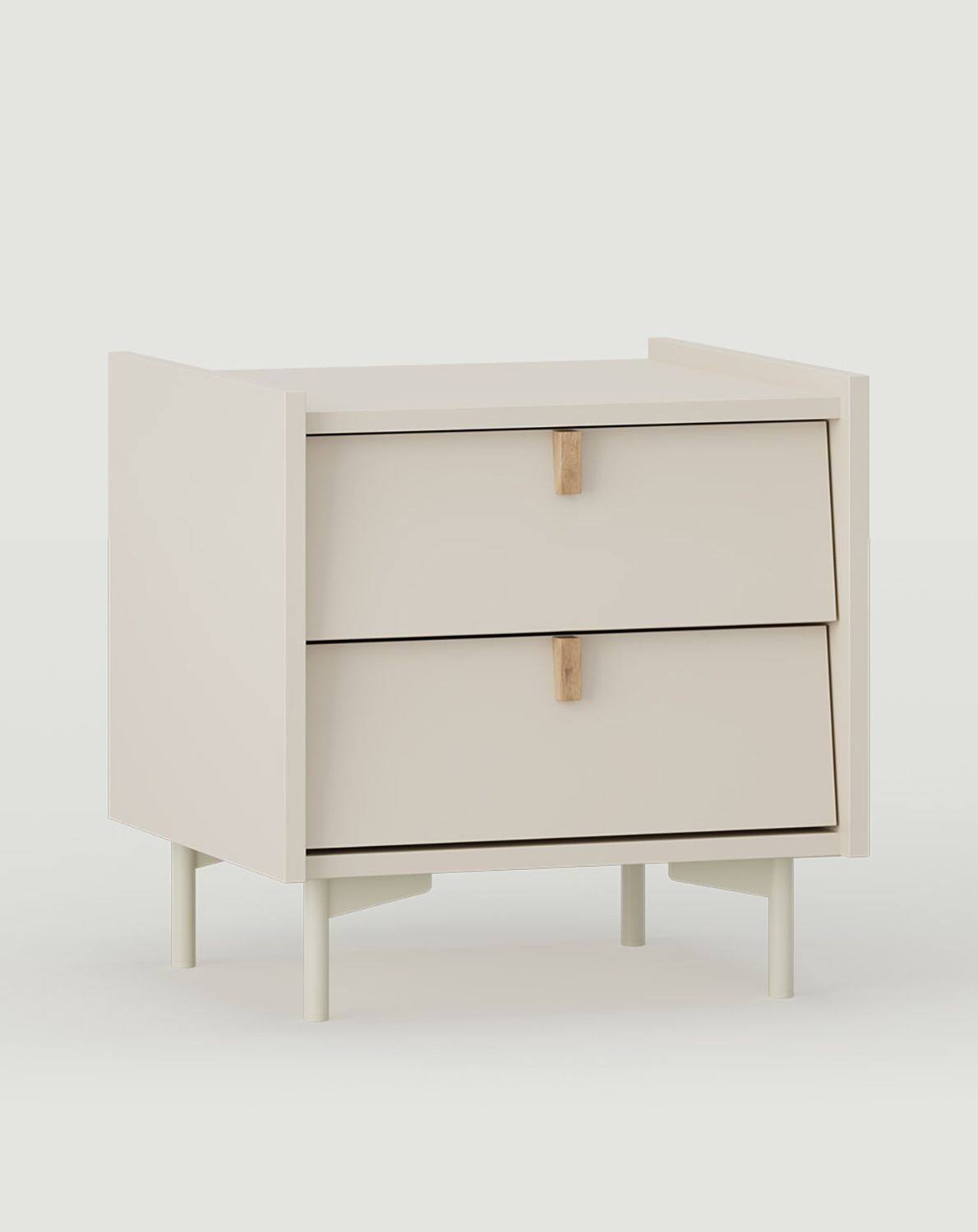 SKRA SKR20 Nachttisch
Farbe: Champagner Beige
Bein: Milky Way
Griff: Eiche Wedge
                            