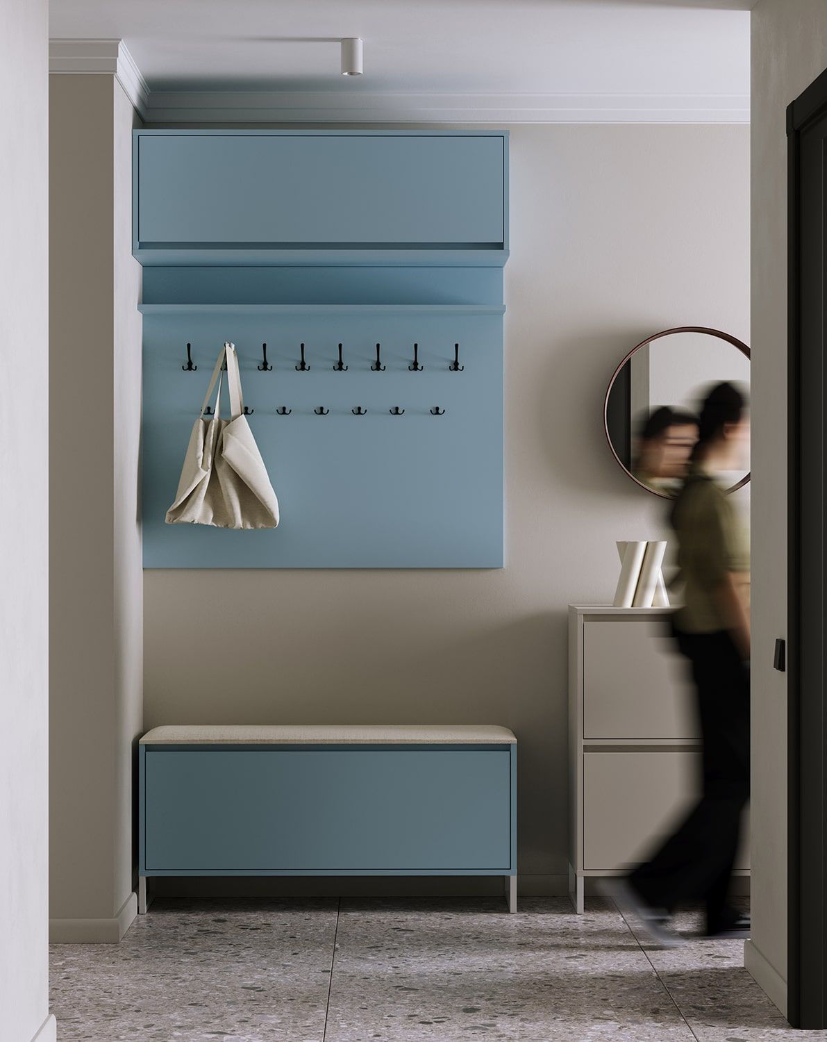 Kleiderbügel W6
Farbe: Taubenblau
Haken Typ: CZW01/03 Schwarz
