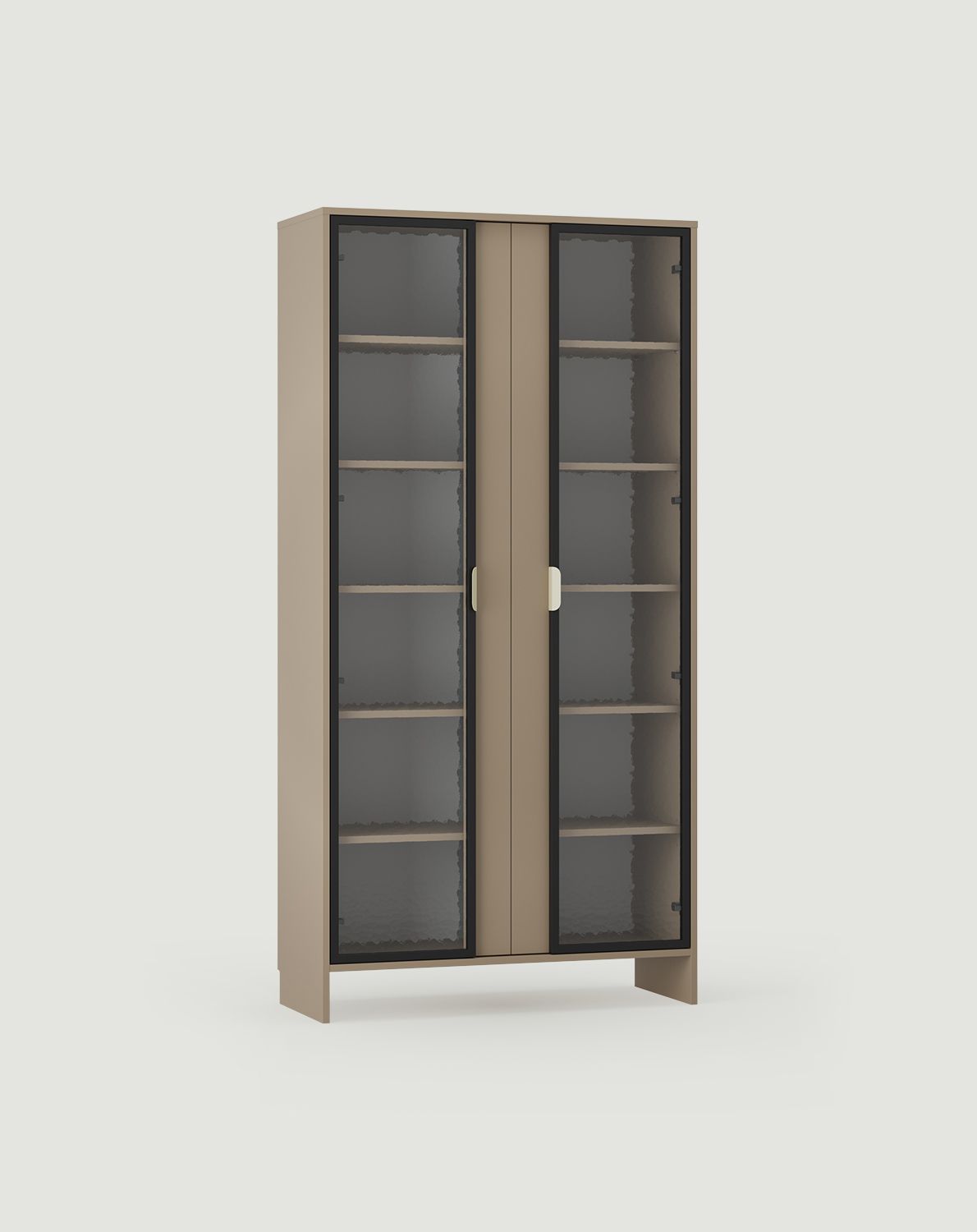 LAYERS LAY45 Schrank
Farbe: Cappuccino
Zweite Schicht Frontfarbe: Cappuccino
Griff: LAYERS 110 Milky Way Griff
Glasart: Ornamentgläser
                            