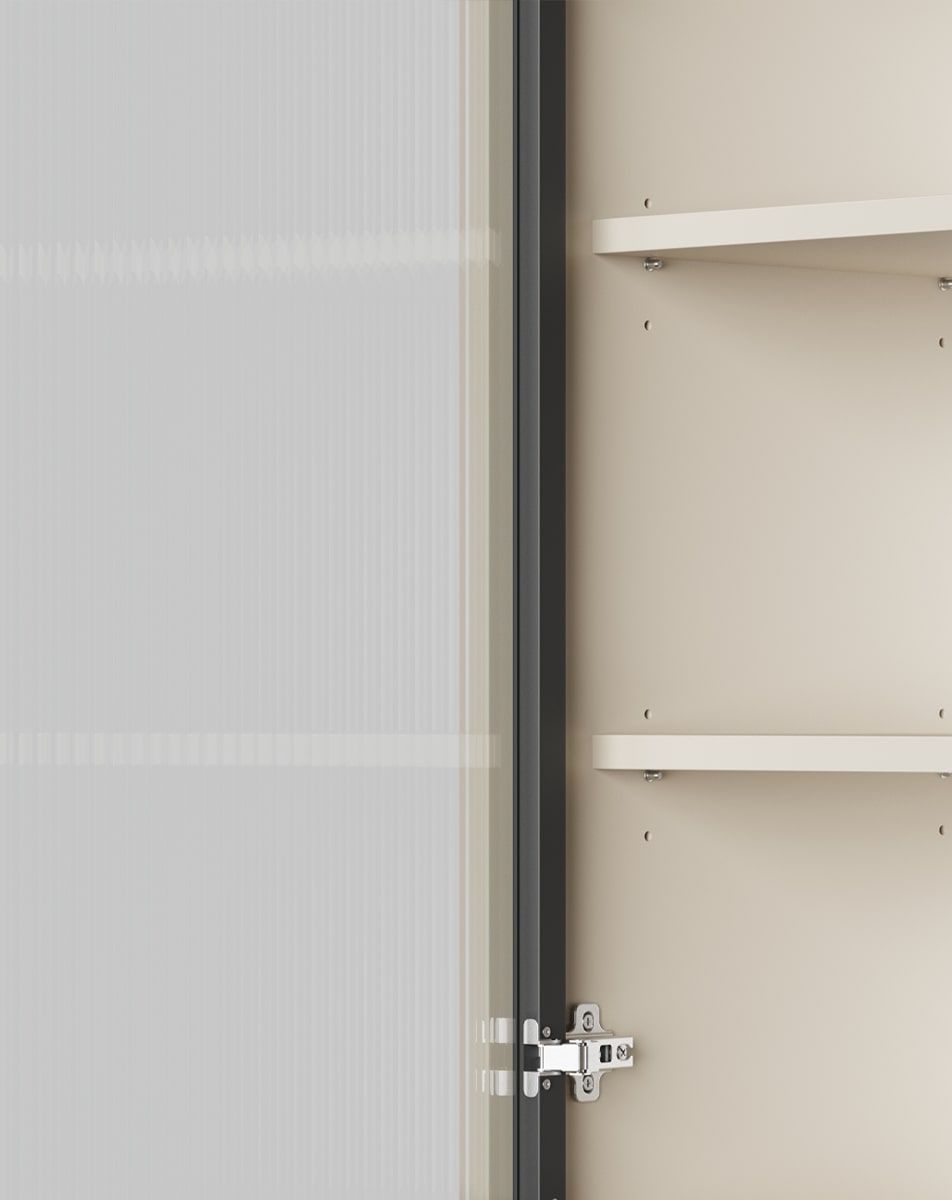 SIGI Unterschrank WSN1
Farbe: Champagner Beige
Glas: Geriffeltes Ornamentglas
