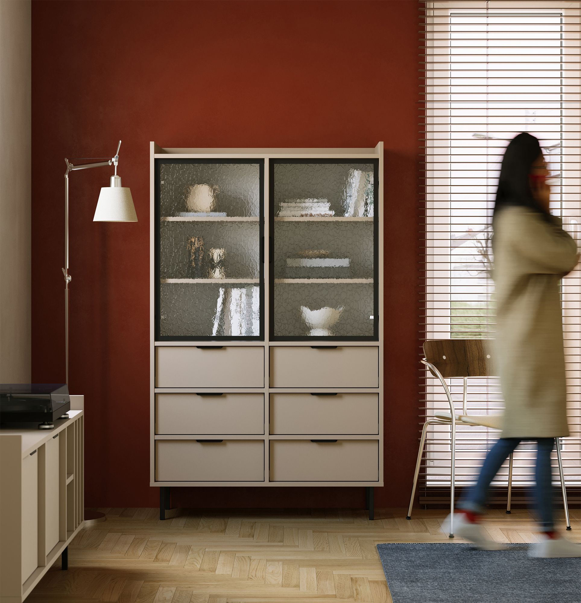 SIGI Unterschrank WSN3
Farbe: Cappuccino
Glas: Flumen Ornamentglas
Bein: Schwarz
Griff: LING Griff Schwarz