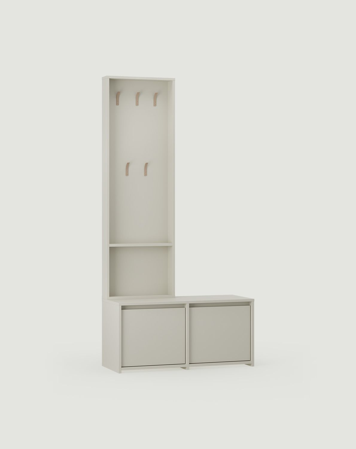 Schuhschrank-Set RA02 mit Garderobe RA16 RAGNAR
Farbe: Milky Way
Haken: Cappuccino Stahlbogen